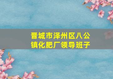 晋城市泽州区八公镇化肥厂领导班子