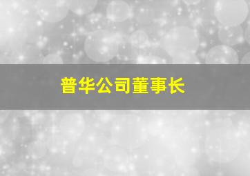 普华公司董事长