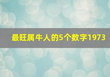 最旺属牛人的5个数字1973