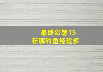 最终幻想15在哪钓鱼经验多