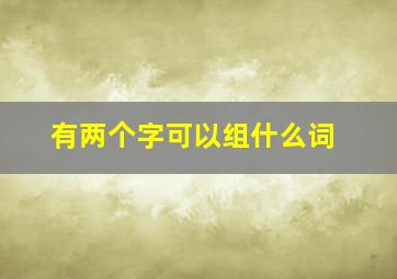 有两个字可以组什么词