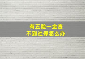 有五险一金查不到社保怎么办