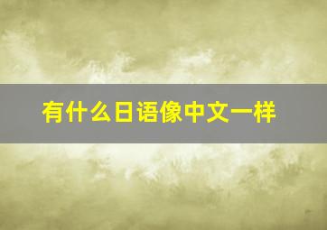 有什么日语像中文一样