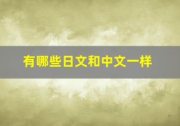 有哪些日文和中文一样