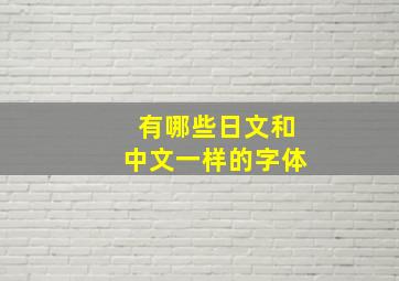 有哪些日文和中文一样的字体