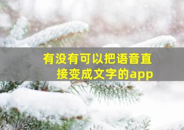 有没有可以把语音直接变成文字的app