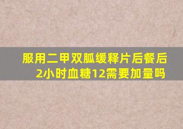 服用二甲双胍缓释片后餐后2小时血糖12需要加量吗