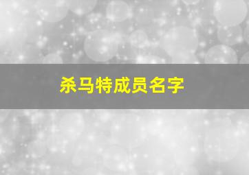 杀马特成员名字