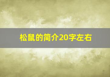 松鼠的简介20字左右