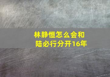 林静恒怎么会和陆必行分开16年