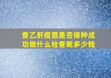 查乙肝疫苗是否接种成功做什么检查呢多少钱