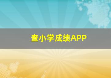 查小学成绩APP