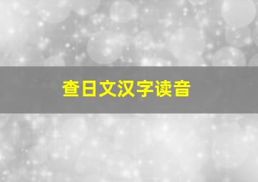 查日文汉字读音