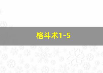 格斗术1-5