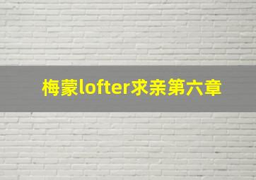 梅蒙lofter求亲第六章