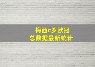 梅西c罗欧冠总数据最新统计