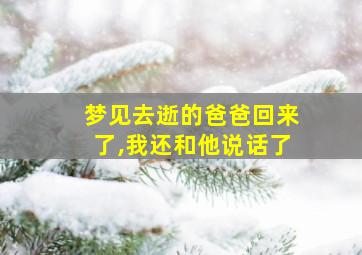 梦见去逝的爸爸回来了,我还和他说话了