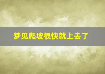 梦见爬坡很快就上去了