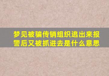 梦见被骗传销组织逃出来报警后又被抓进去是什么意思