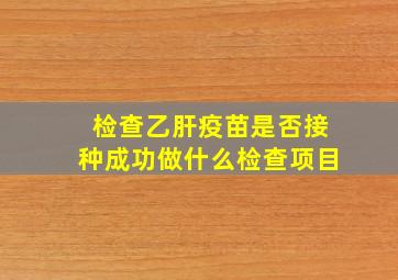 检查乙肝疫苗是否接种成功做什么检查项目