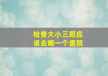 检查大小三阳应该去哪一个医院