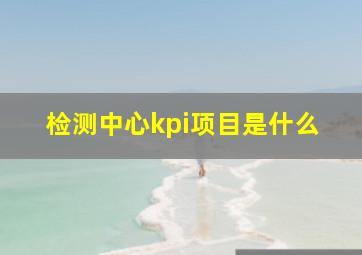 检测中心kpi项目是什么