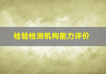 检验检测机构能力评价