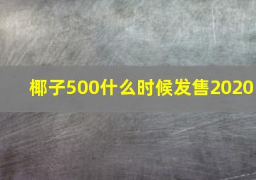 椰子500什么时候发售2020