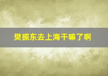 樊振东去上海干嘛了啊