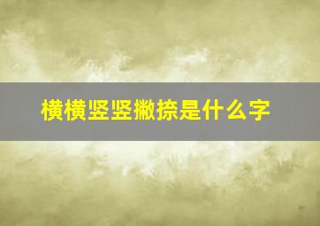 横横竖竖撇捺是什么字