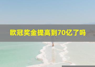 欧冠奖金提高到70亿了吗