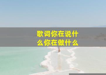 歌词你在说什么你在做什么