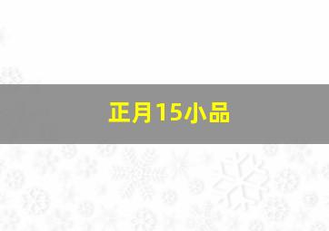 正月15小品