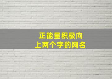 正能量积极向上两个字的网名