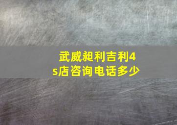 武威昶利吉利4s店咨询电话多少