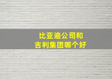 比亚迪公司和吉利集团哪个好