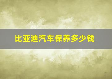 比亚迪汽车保养多少钱