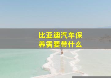 比亚迪汽车保养需要带什么