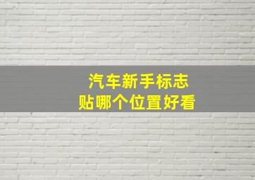 汽车新手标志贴哪个位置好看