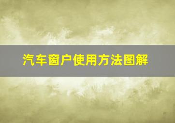 汽车窗户使用方法图解