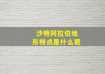 沙特阿拉伯地形特点是什么呢