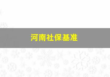 河南社保基准