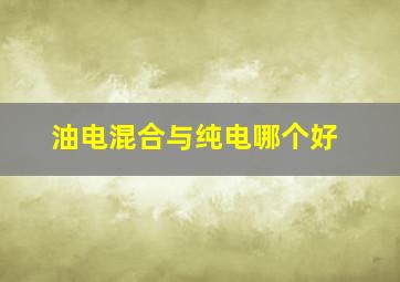 油电混合与纯电哪个好