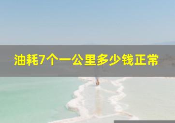 油耗7个一公里多少钱正常