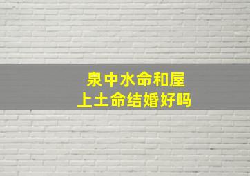 泉中水命和屋上土命结婚好吗