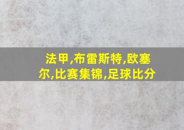 法甲,布雷斯特,欧塞尔,比赛集锦,足球比分