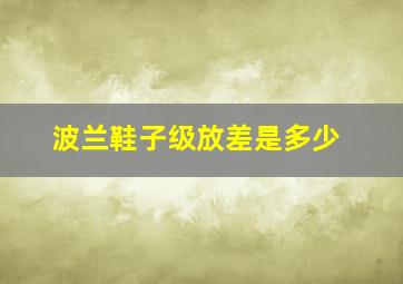 波兰鞋子级放差是多少