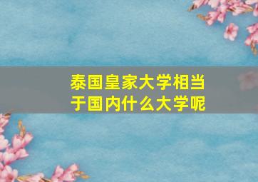 泰国皇家大学相当于国内什么大学呢