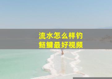 流水怎么样钓鲢鳙最好视频