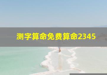 测字算命免费算命2345